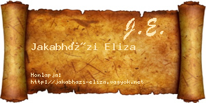 Jakabházi Eliza névjegykártya